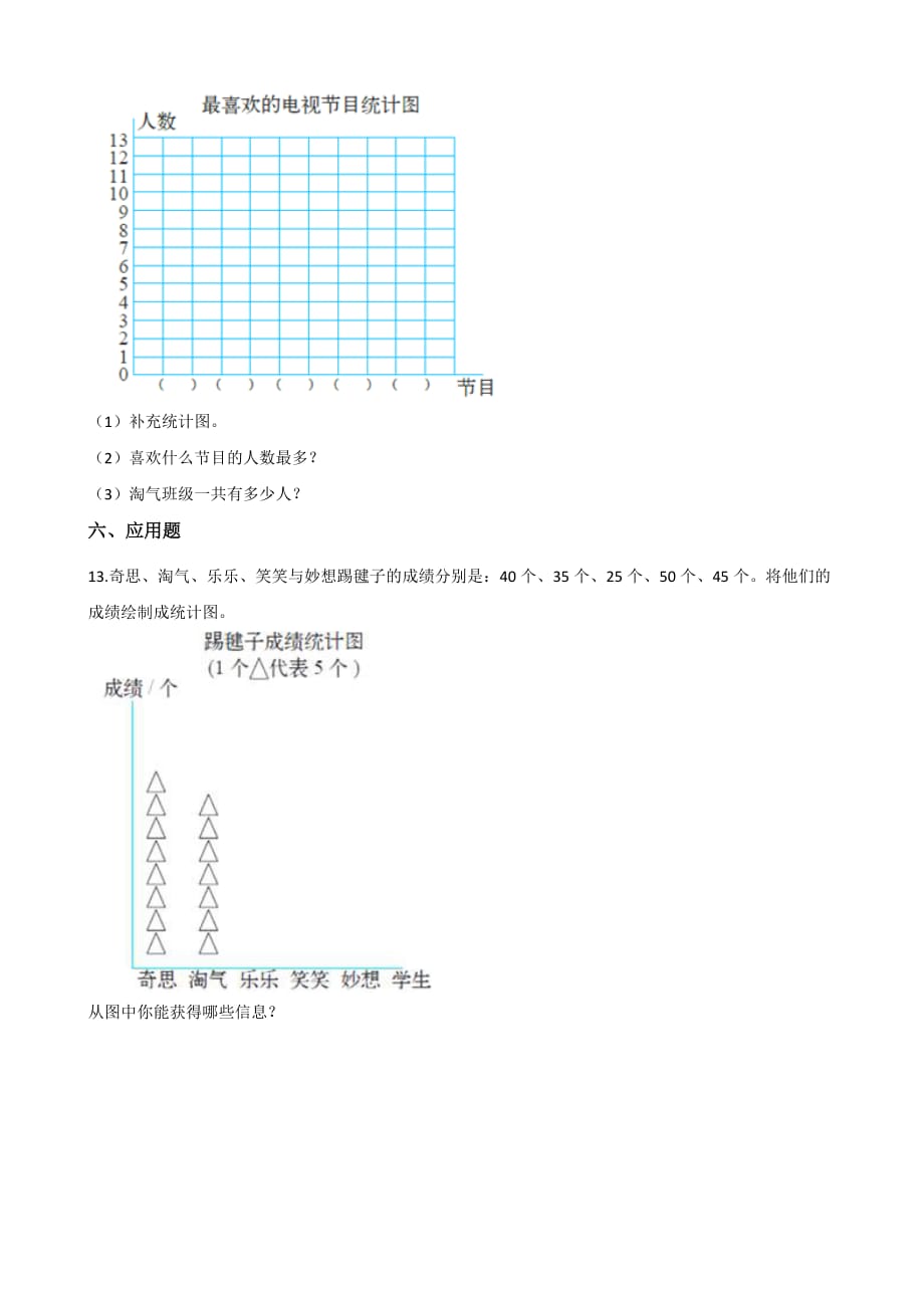 四年级上册数学一课一练-3.17条形统计图（一） 浙教版（2014秋）（含答案）_第4页