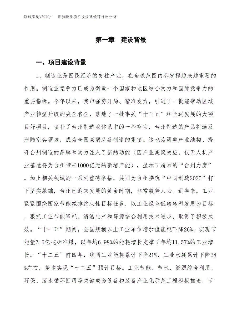 正磷酸盐项目投资建设可行性分析.docx_第4页