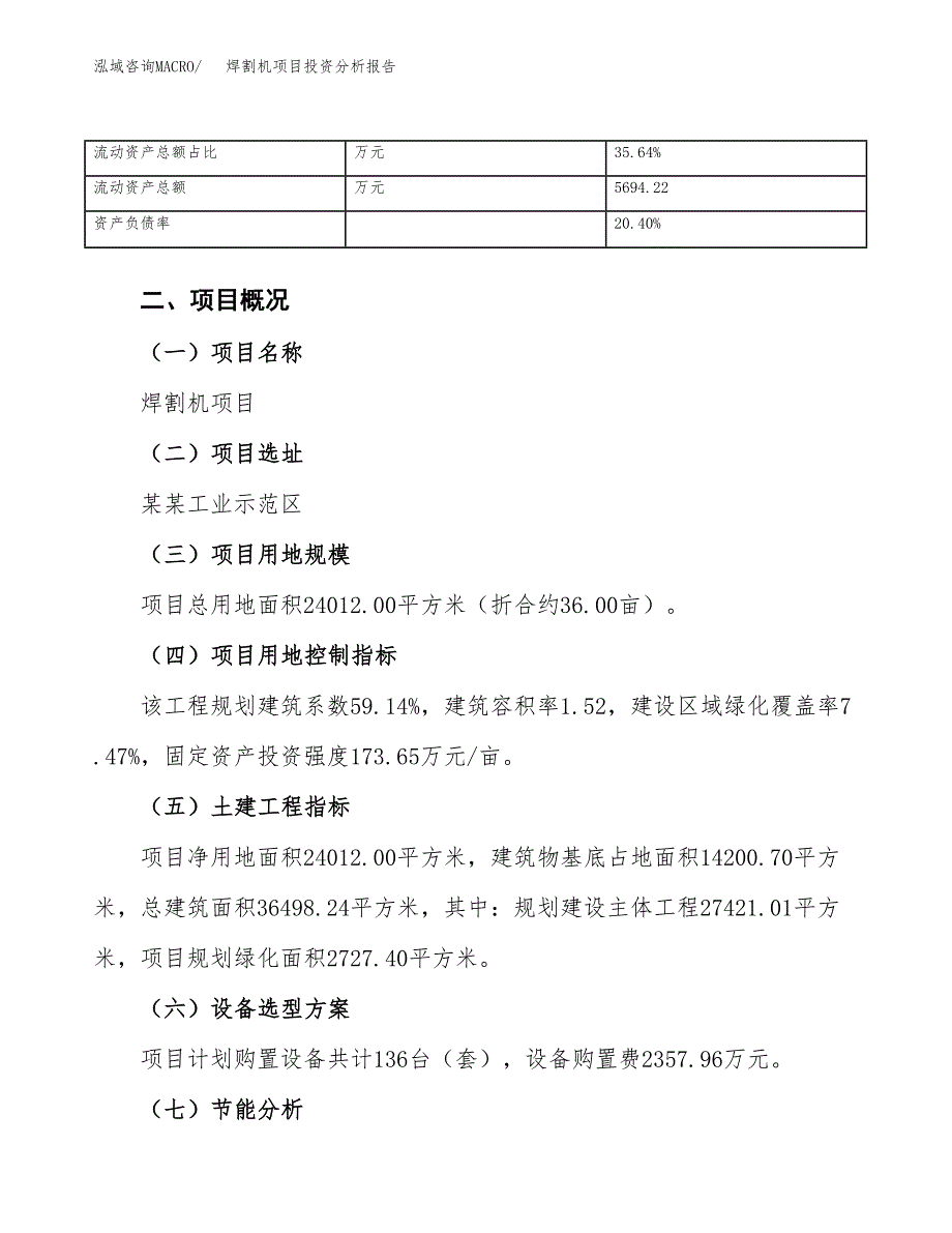 焊割机项目投资分析报告（总投资8000万元）（36亩）_第4页