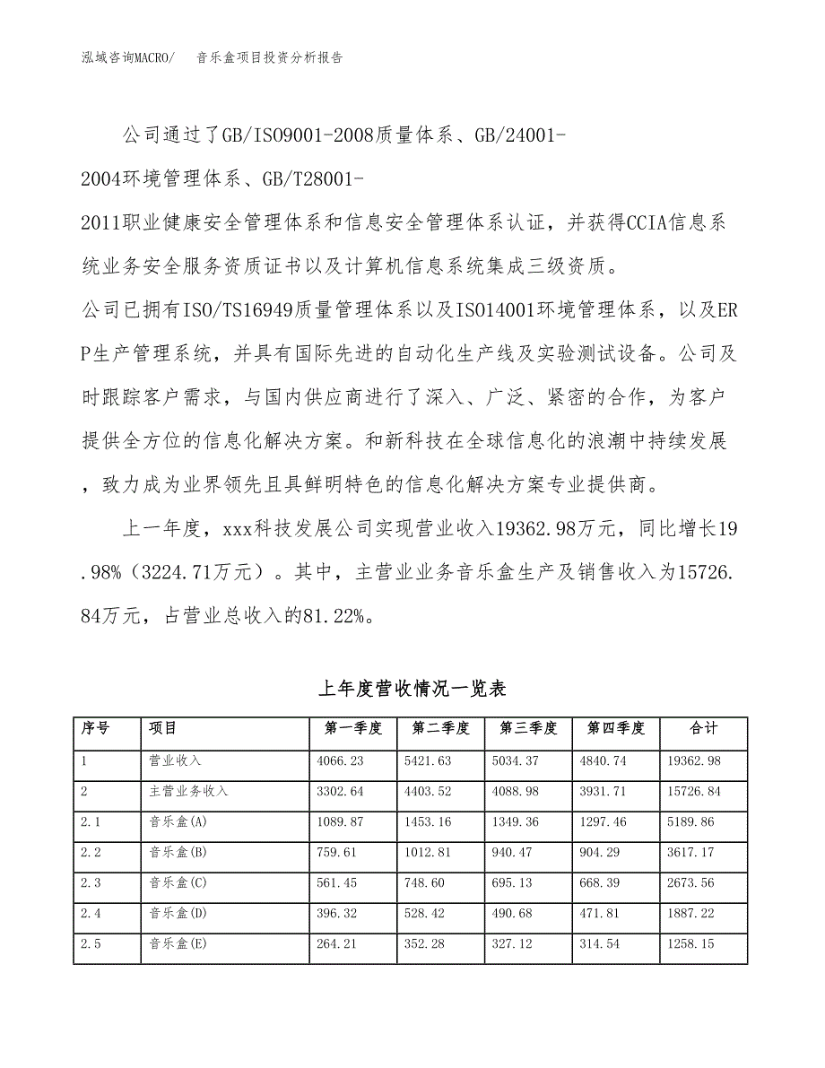 音乐盒项目投资分析报告（总投资12000万元）（57亩）_第3页