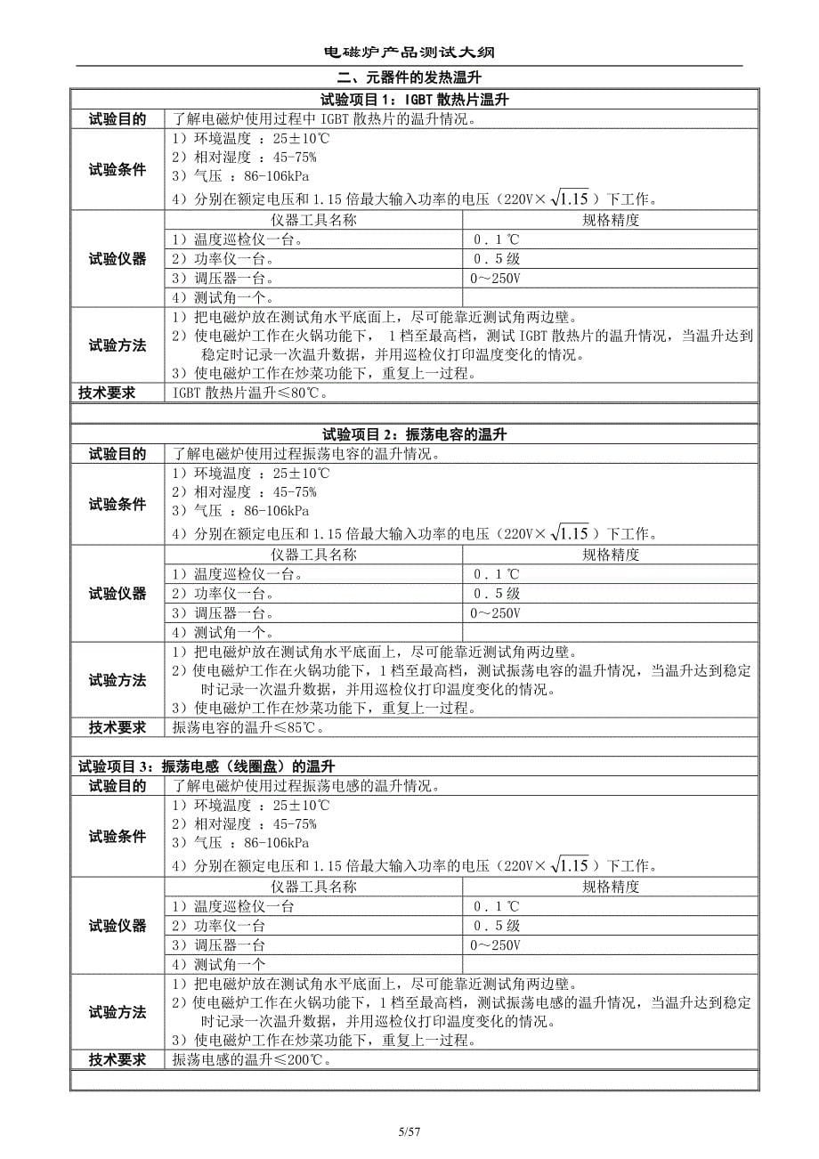 电磁炉产品测试大纲讲解_第5页