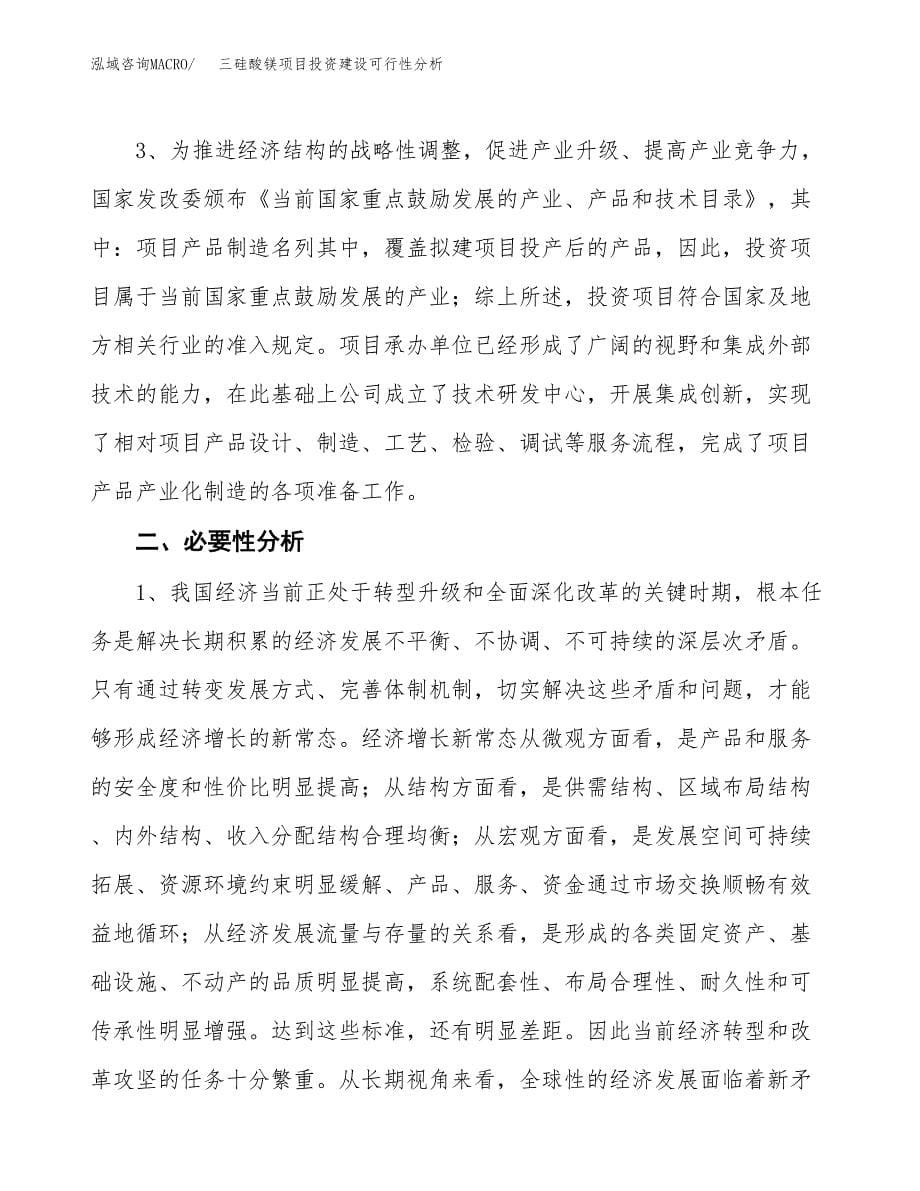 三硅酸镁项目投资建设可行性分析.docx_第5页