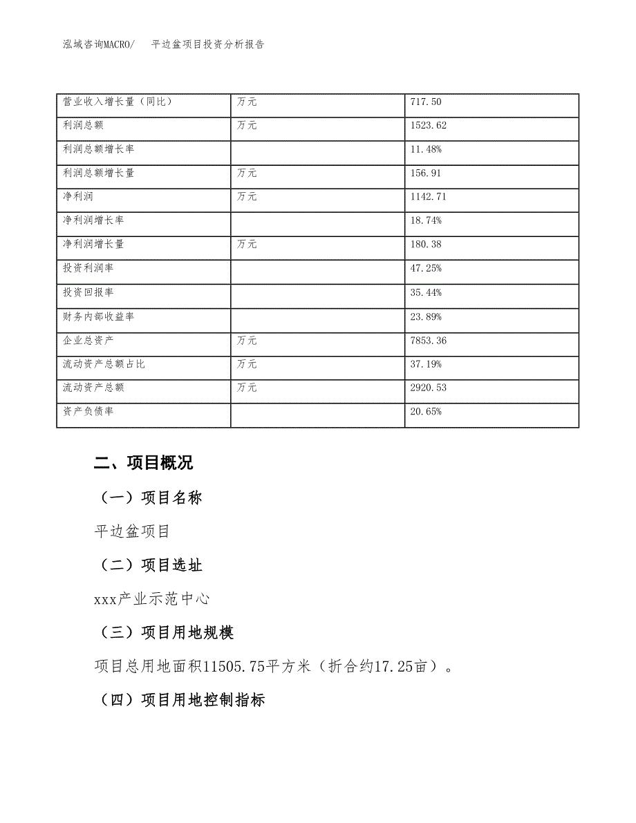 平边盆项目投资分析报告（总投资4000万元）（17亩）_第4页