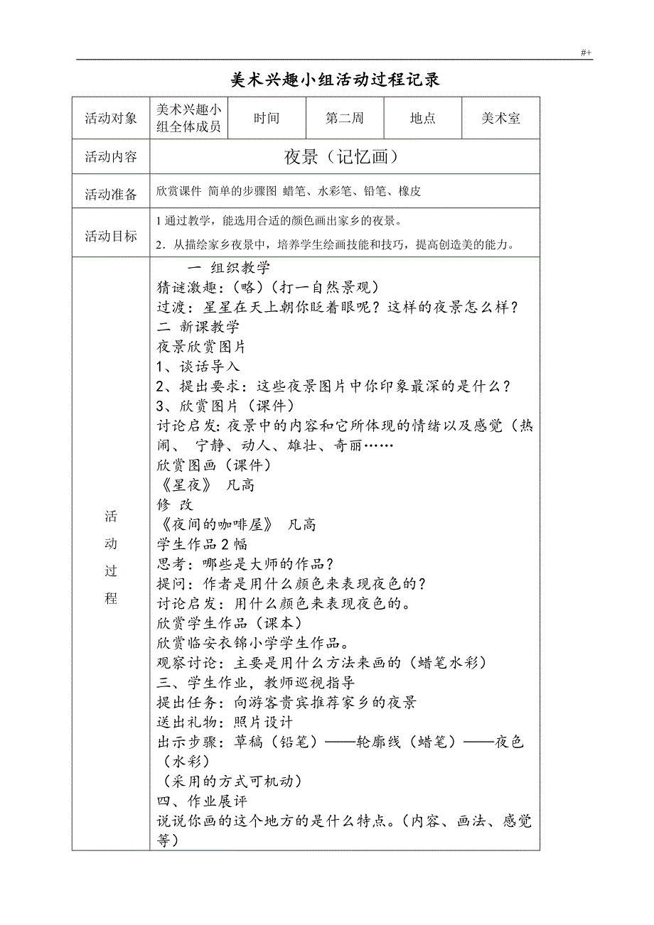 美术兴趣小组活动记录材料资料大全_第3页