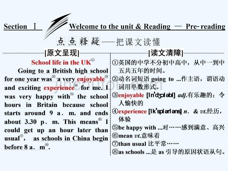 2017-2018学年高中英语 unit 1 school life section ⅰ welcome to the unit &amp; reading-pre-reading 牛津译林版必修1_第5页