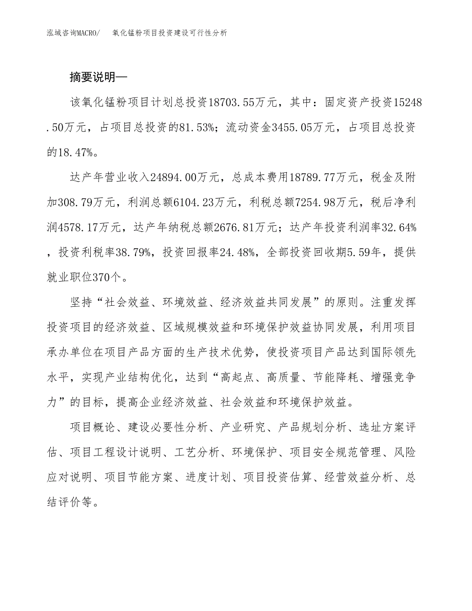 氧化锰粉项目投资建设可行性分析.docx_第2页