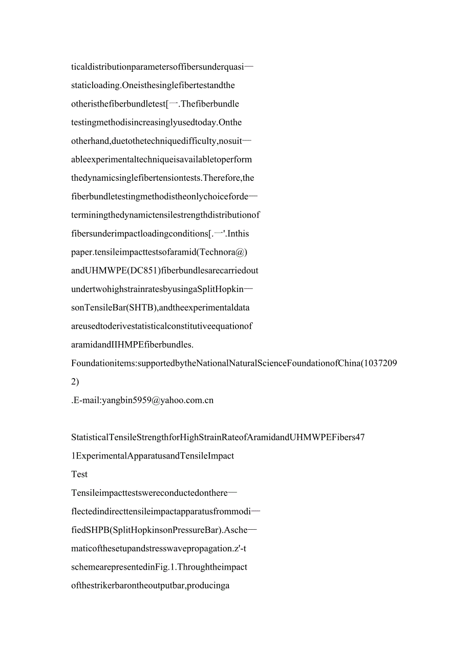 statistical tensile strength for high strain rate of aramid and uhmwpe fibers_第3页