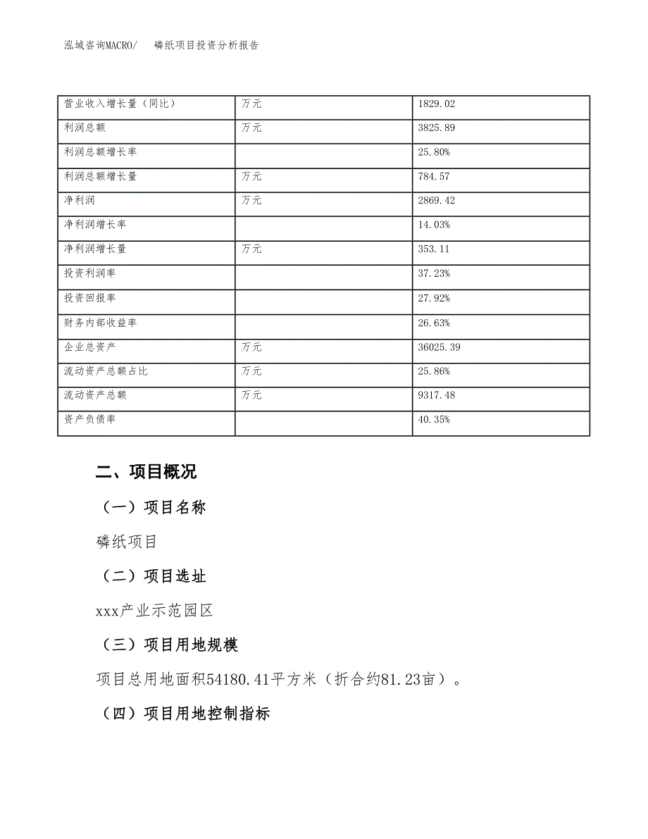 磷纸项目投资分析报告（总投资19000万元）（81亩）_第4页