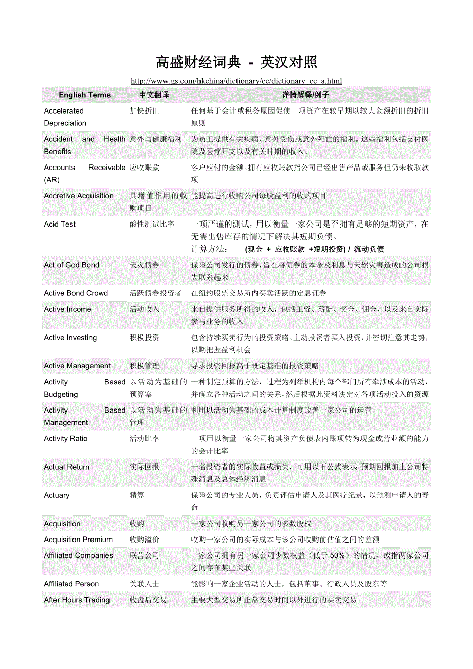 高盛财经词典 中英对照_第1页