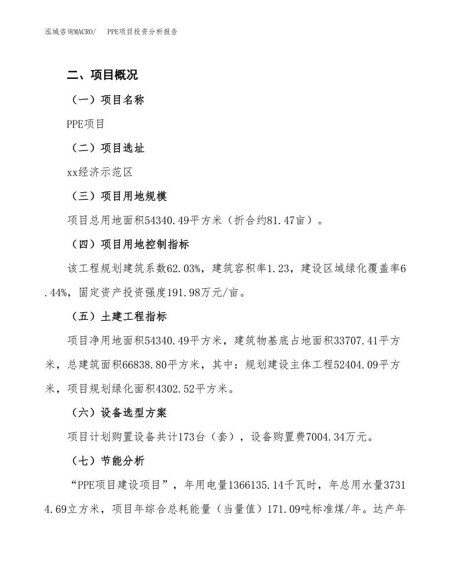 PPE项目投资分析报告（总投资21000万元）（81亩）_第5页