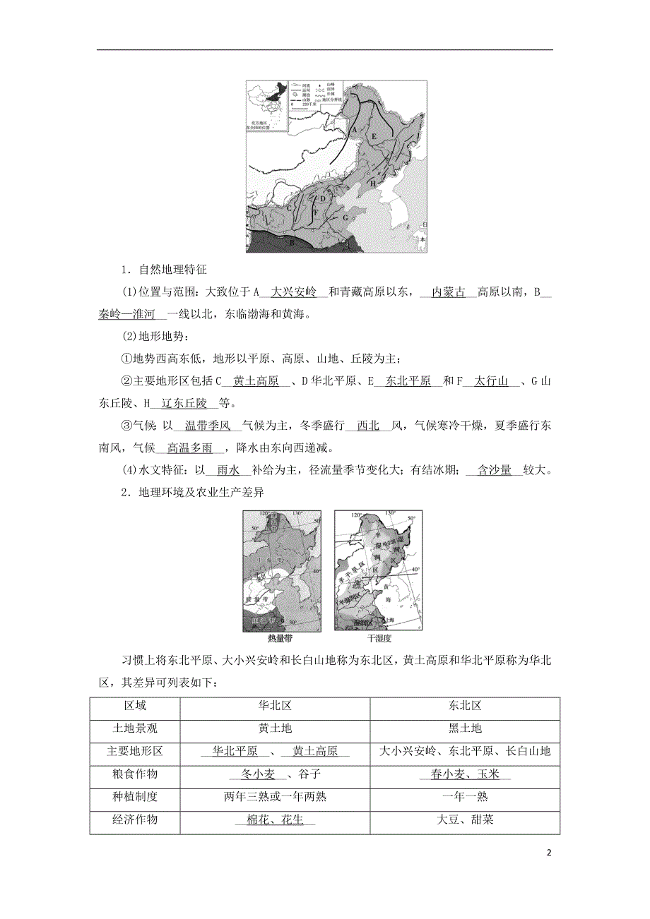 （新课标版）2019高考地理一轮复习 区域地理 第三篇 中国地理 第五单元 中国地理分区学案_第2页