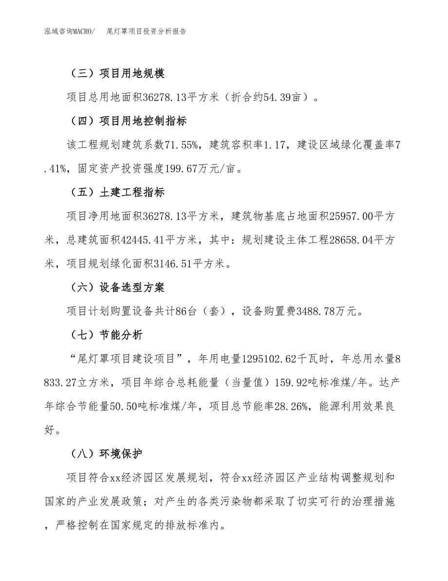 尾灯罩项目投资分析报告（总投资13000万元）（54亩）_第5页