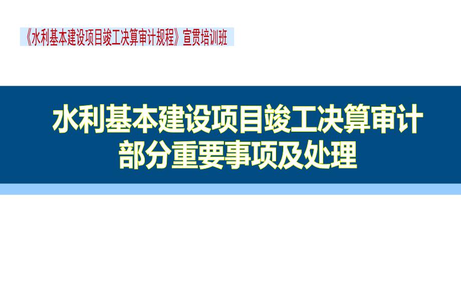 水利基本建设项目竣工决算审计部分重要事项及处理._第1页