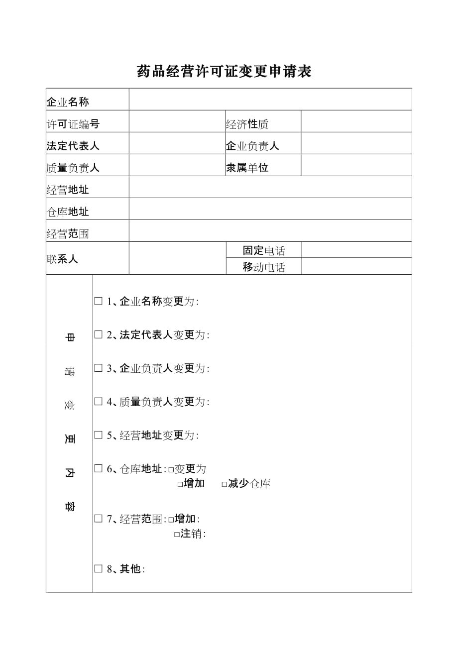 药品经营许可证变更申请表资料_第2页