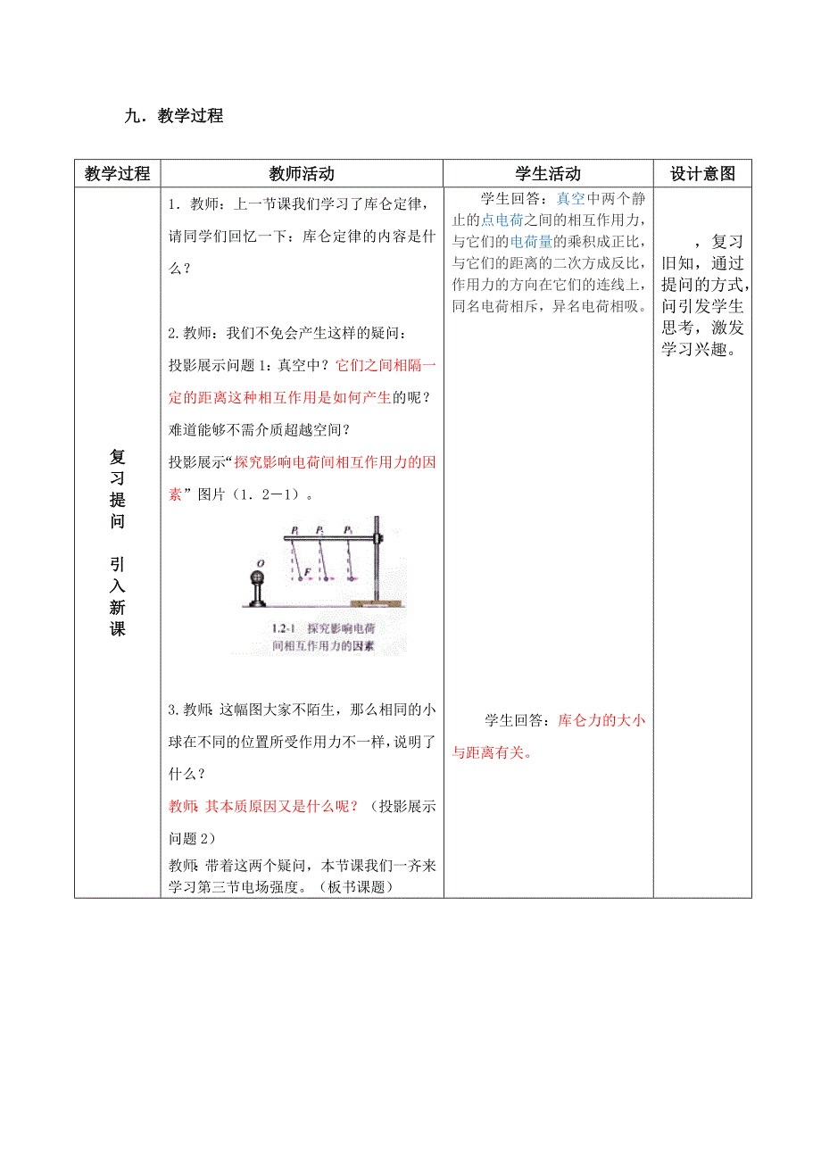 电场强度教学设计方案_第4页