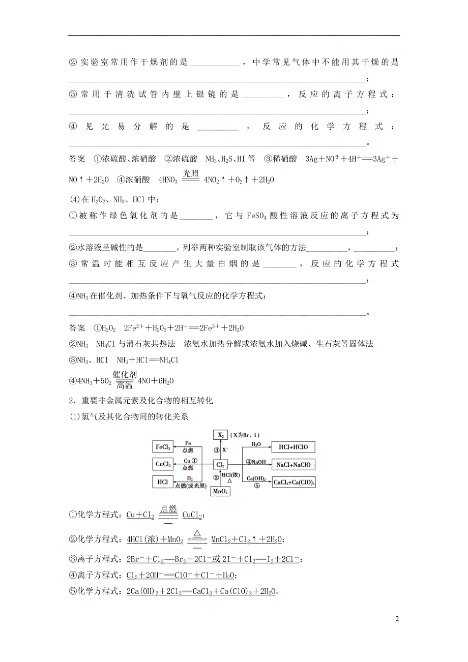 （山东专用）高考化学二轮复习 考前三个月 第一部分 专题11 常见非金属元素及其化合物练习_第2页