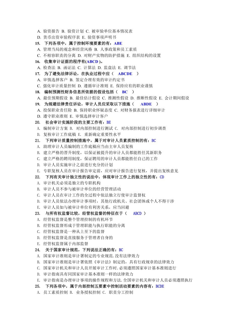 电大12春季测评任务-审计学07多选题标准答案_第2页