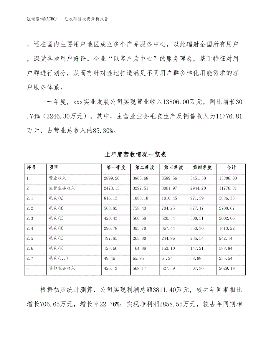 毛衣项目投资分析报告（总投资11000万元）（45亩）_第3页