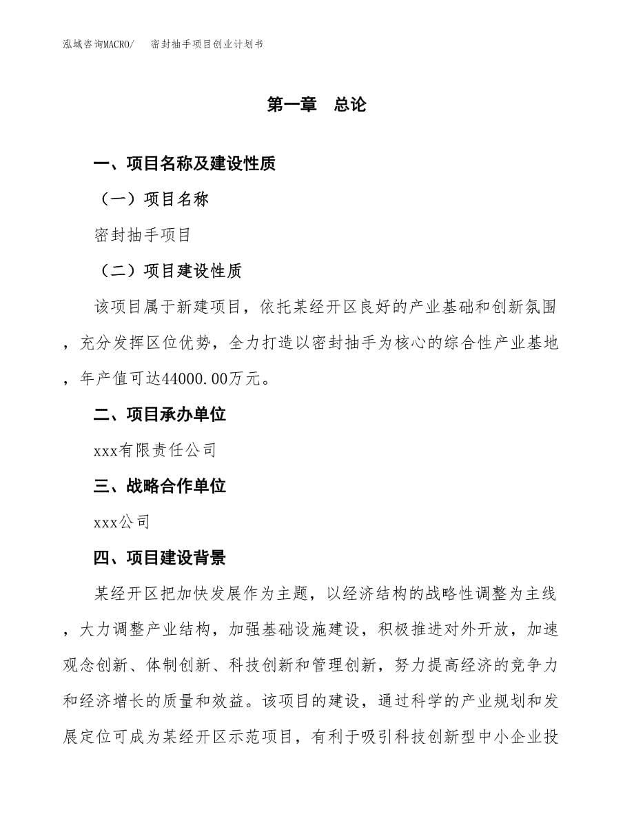 密封抽手项目创业计划书(参考模板).docx_第5页