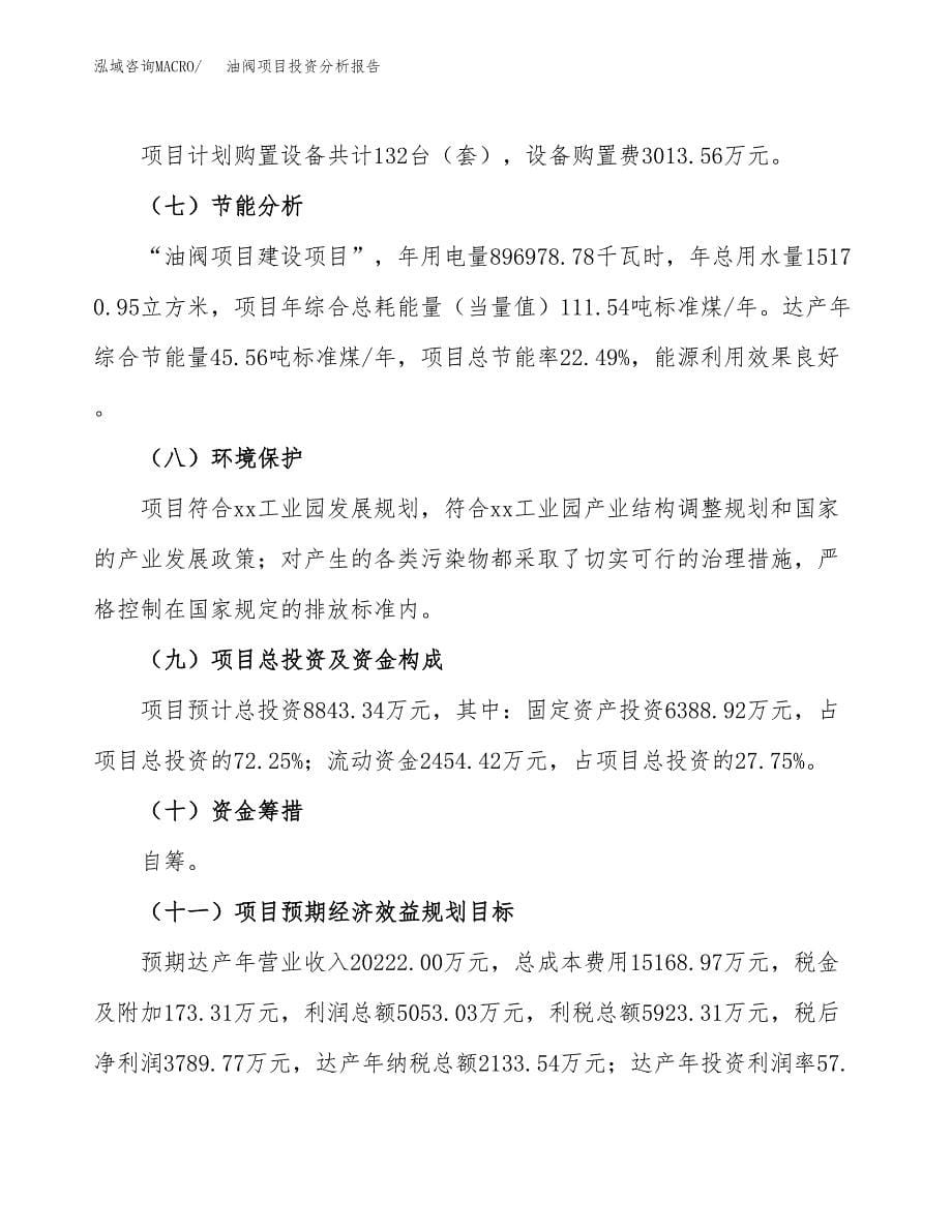 油阀项目投资分析报告（总投资9000万元）（34亩）_第5页