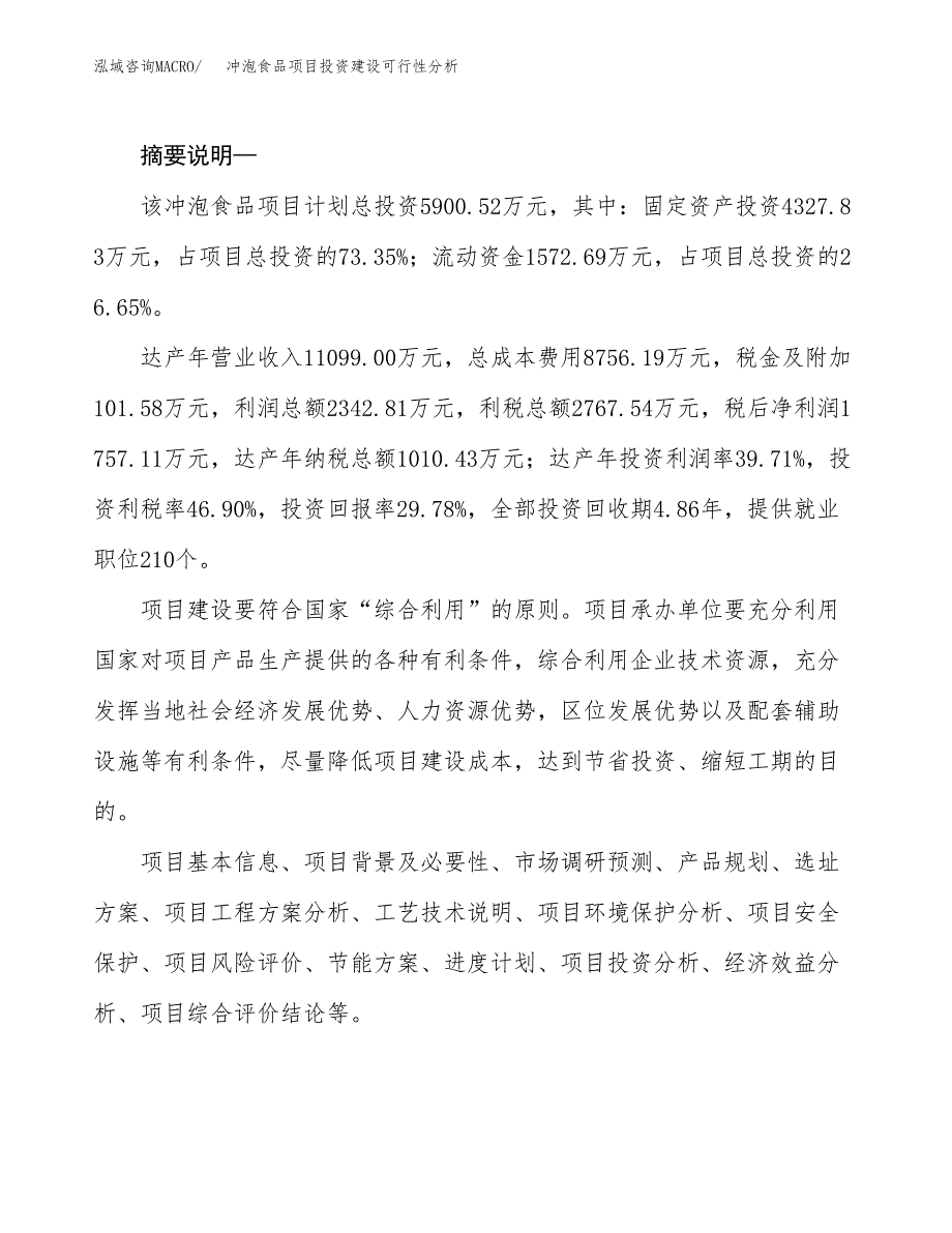 冲泡食品项目投资建设可行性分析.docx_第2页