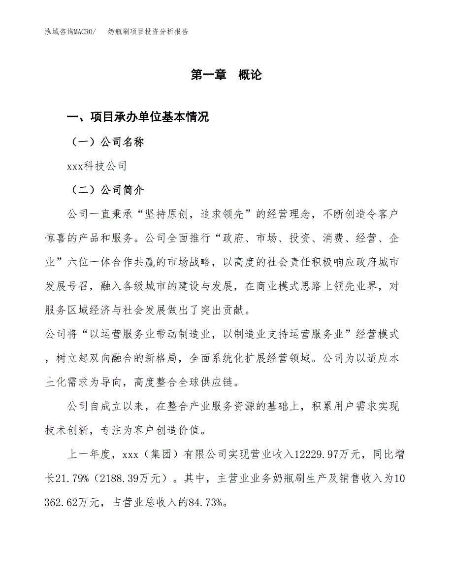 奶瓶刷项目投资分析报告（总投资8000万元）（28亩）_第2页