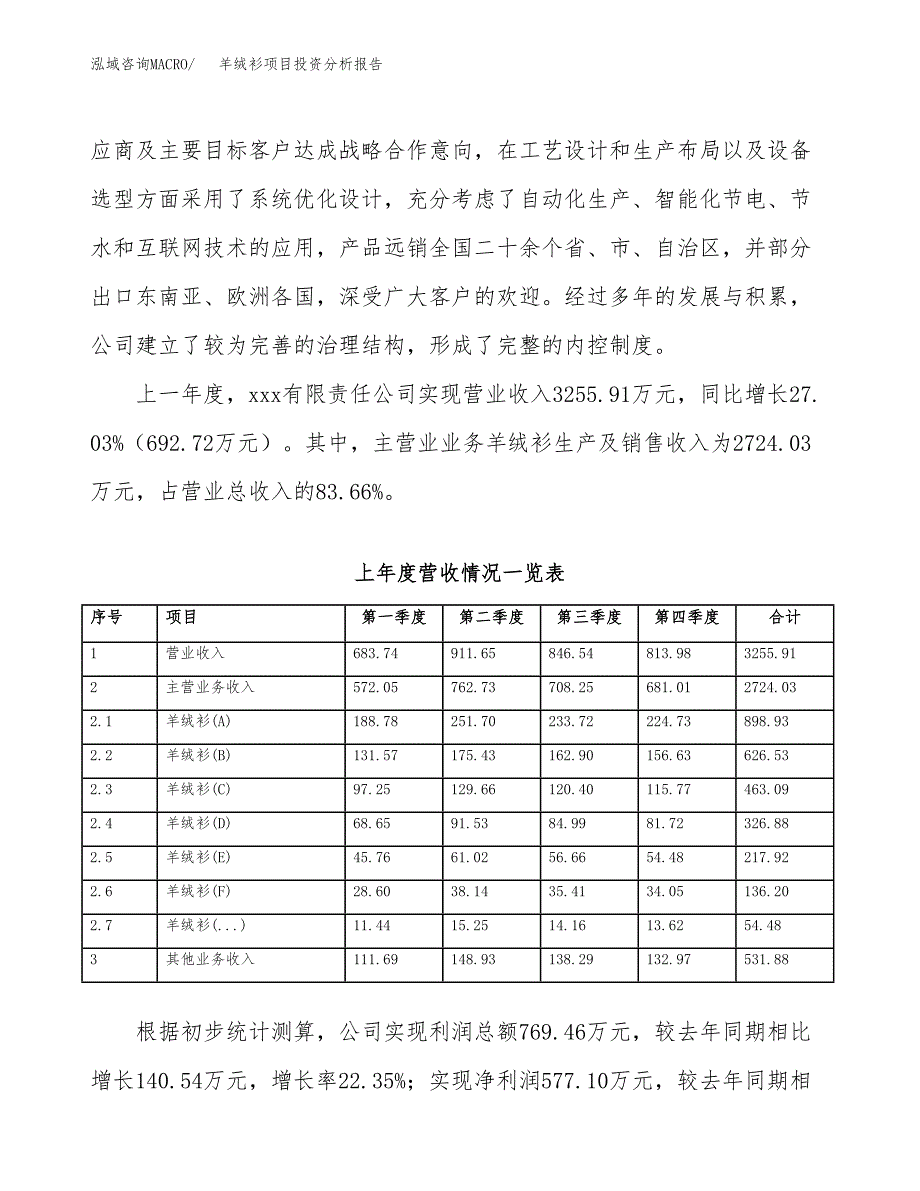 羊绒衫项目投资分析报告（总投资3000万元）（13亩）_第3页