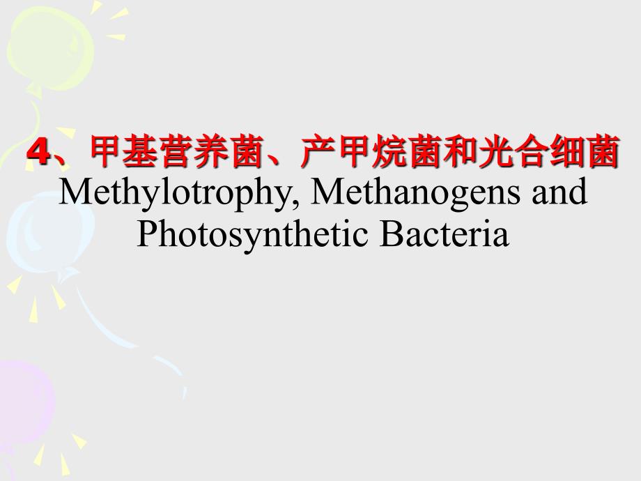 甲基营养菌产甲烷菌与光合细菌讲解_第1页