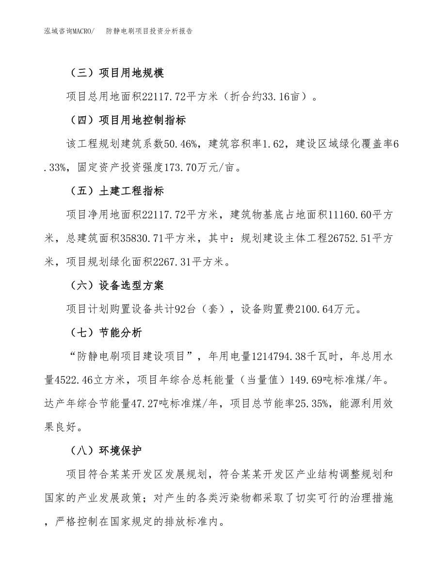 防静电刷项目投资分析报告（总投资7000万元）（33亩）_第5页