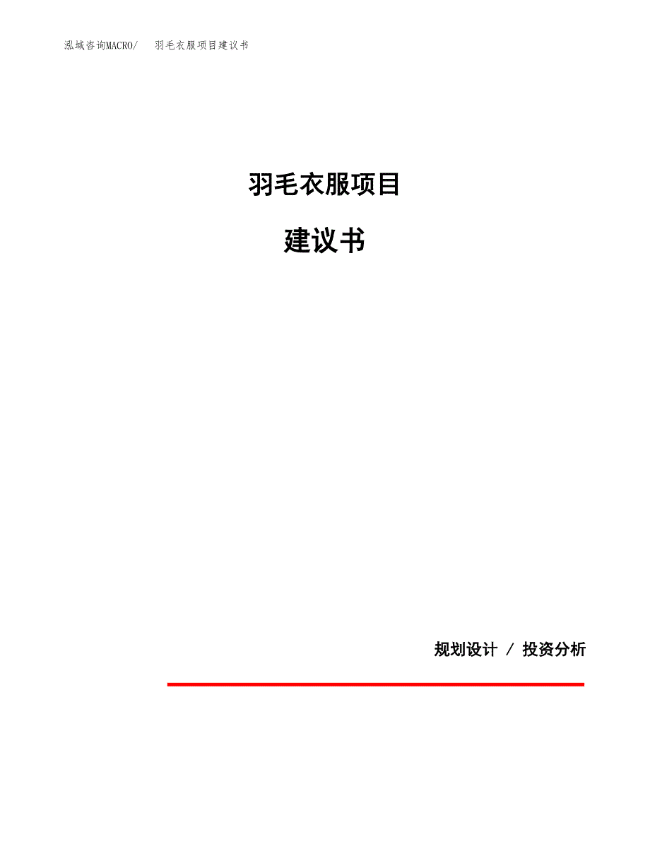 羽毛衣服项目建议书（可研报告）.docx_第1页