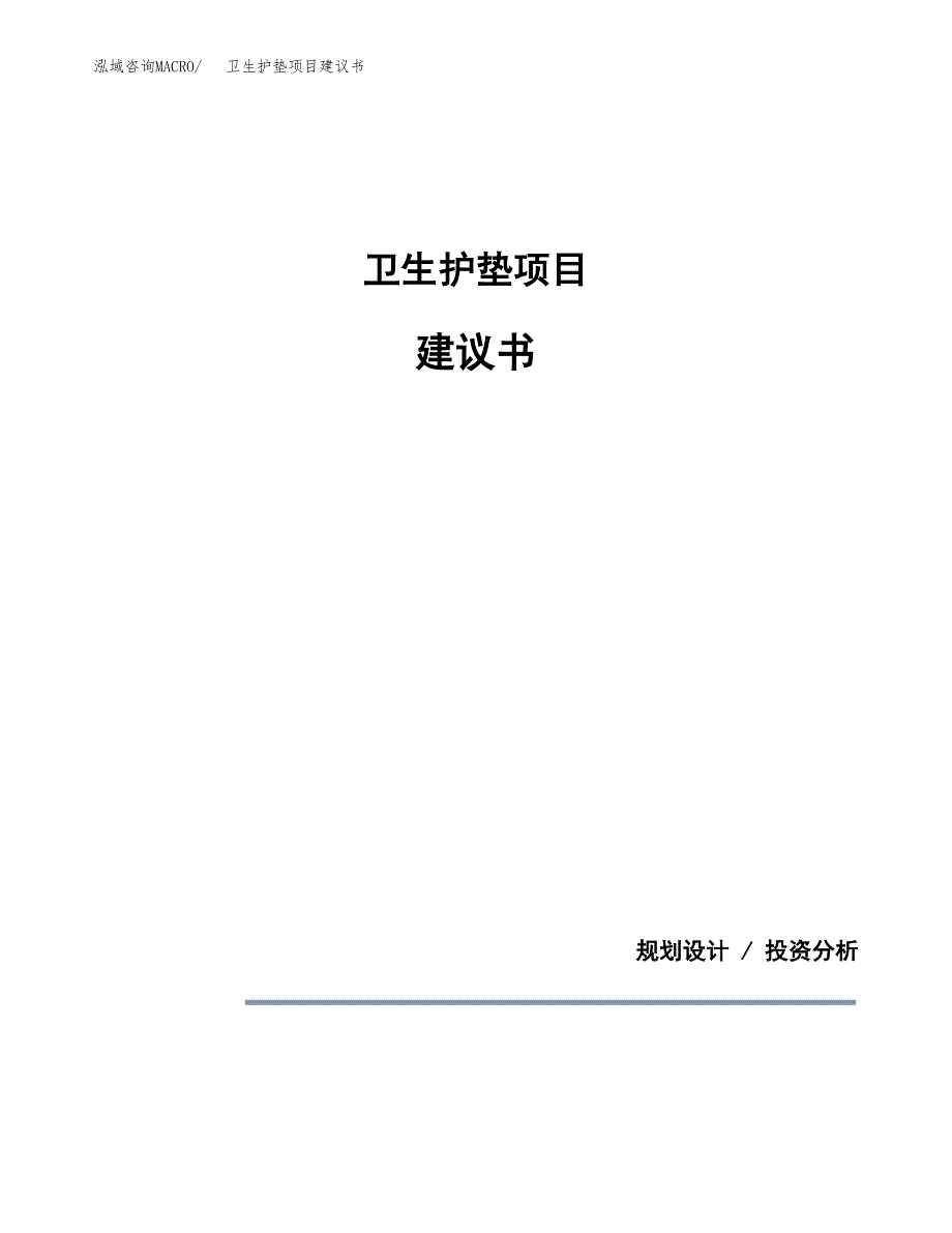 卫生护垫项目建议书（可研报告）.docx_第1页