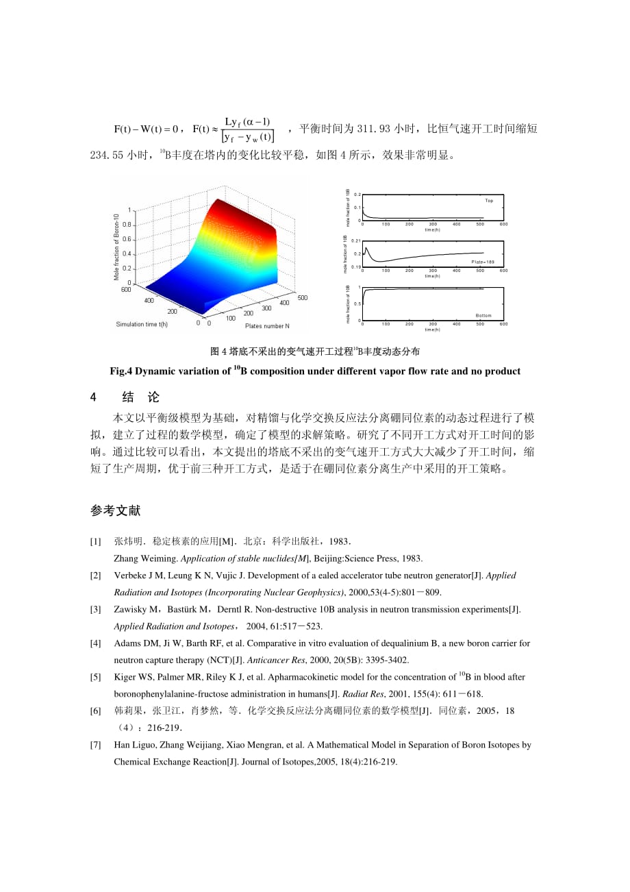 化学交换法分离同位素的动态过程模拟研究+_第4页