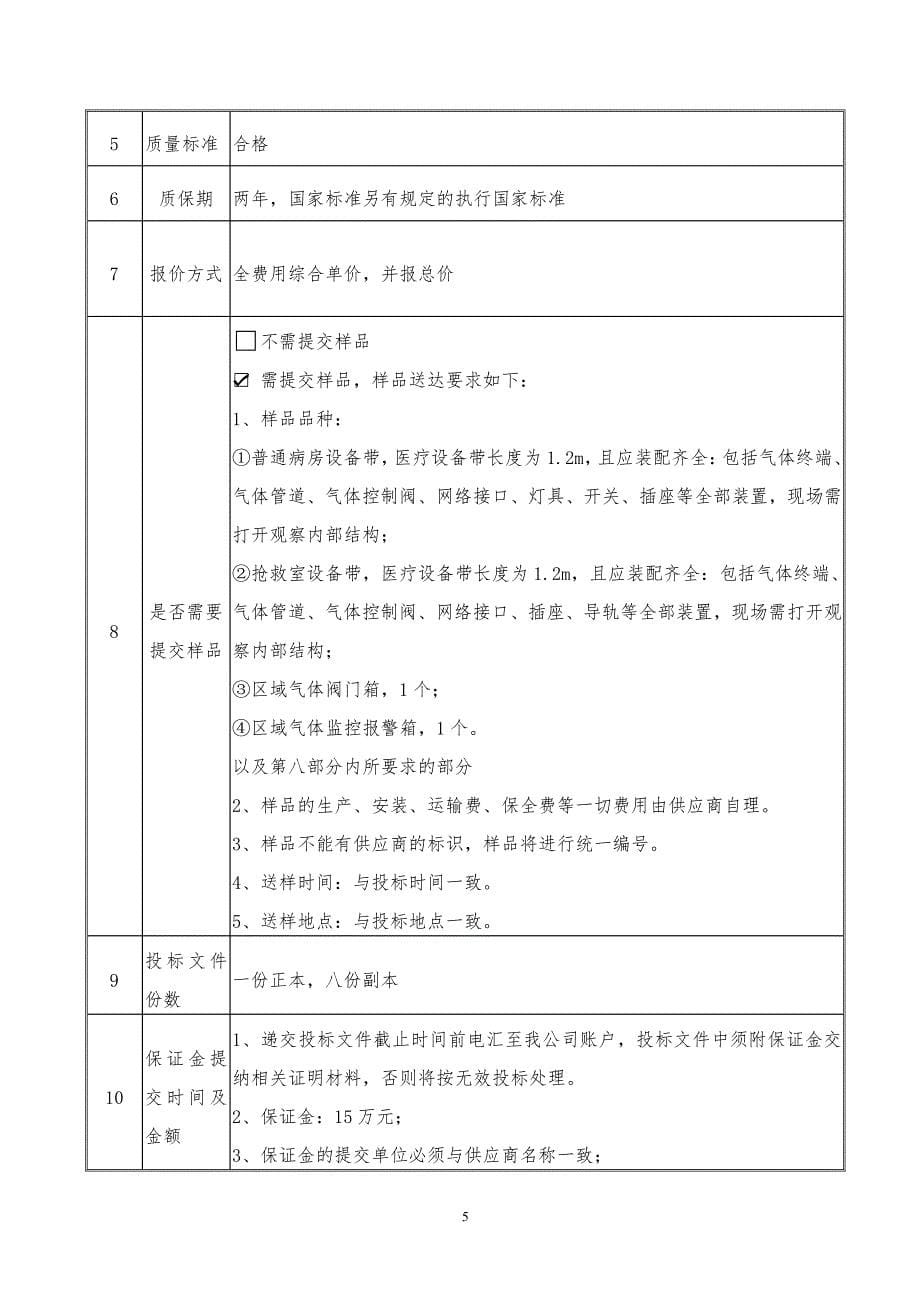 山东中医药大学第二附属医院新综合病房楼设备购置及安装项目（2182）招标文件第二册_第5页