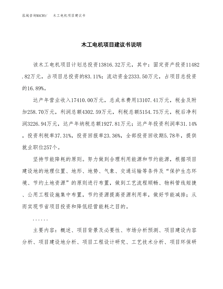 木工电机项目建议书（可研报告）.docx_第2页