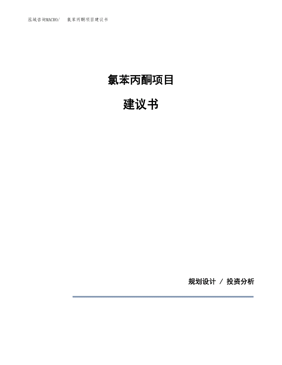 氯苯丙酮项目建议书（可研报告）.docx_第1页