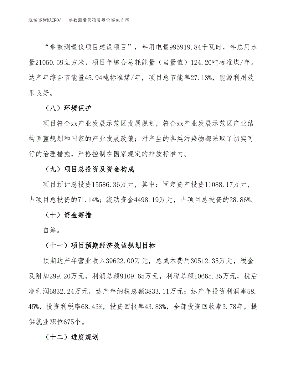 参数测量仪项目建设实施方案（模板）_第4页