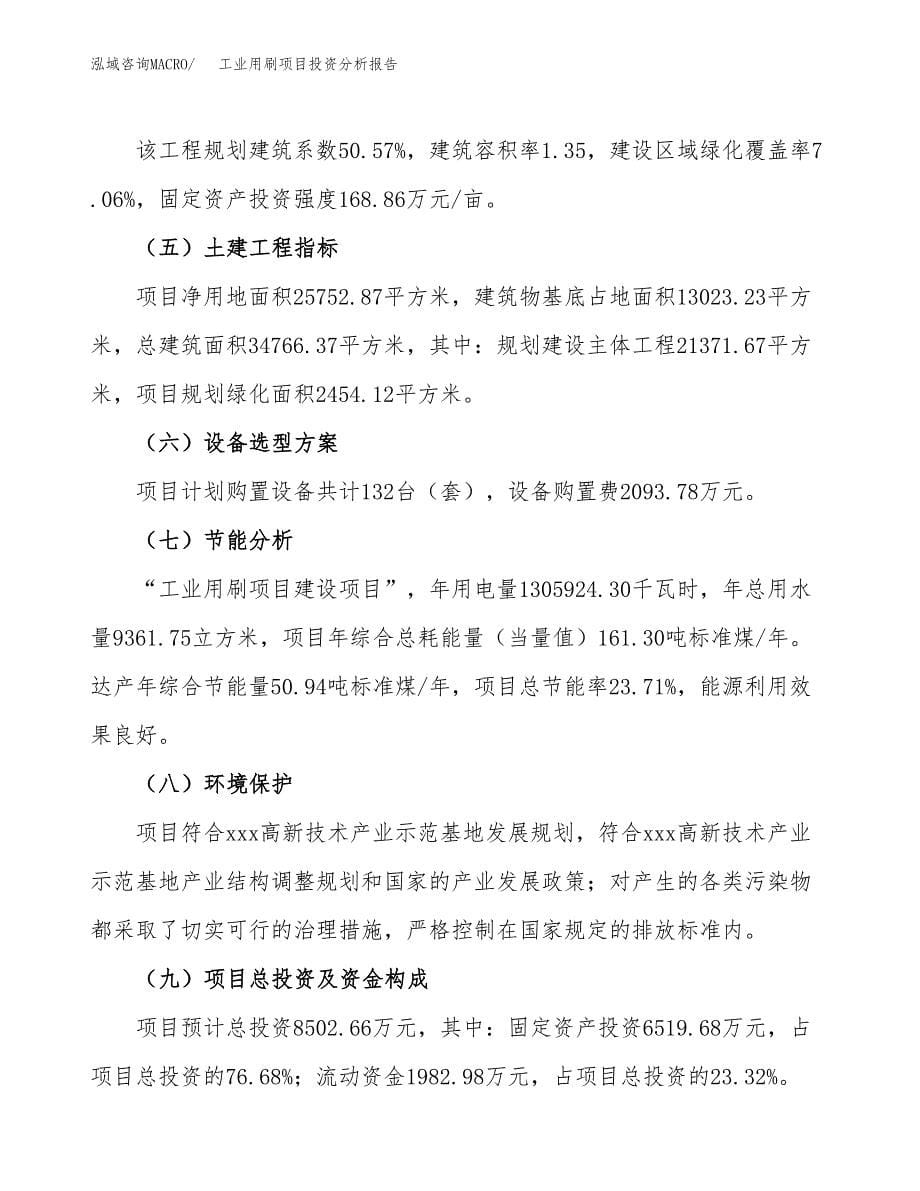 工业用刷项目投资分析报告（总投资9000万元）（39亩）_第5页