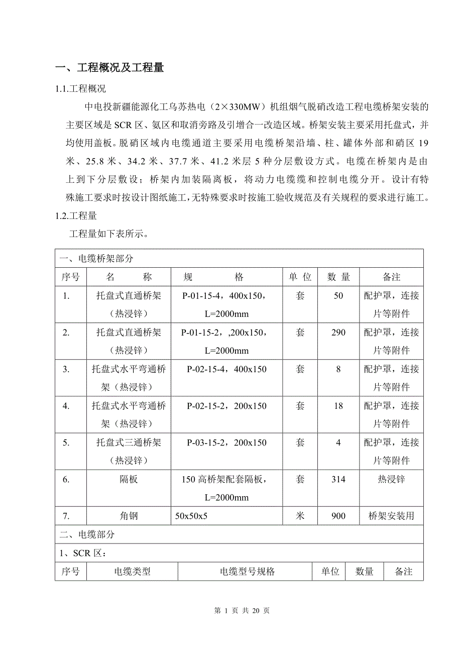 热控电缆敷设及接线施工方案._第1页