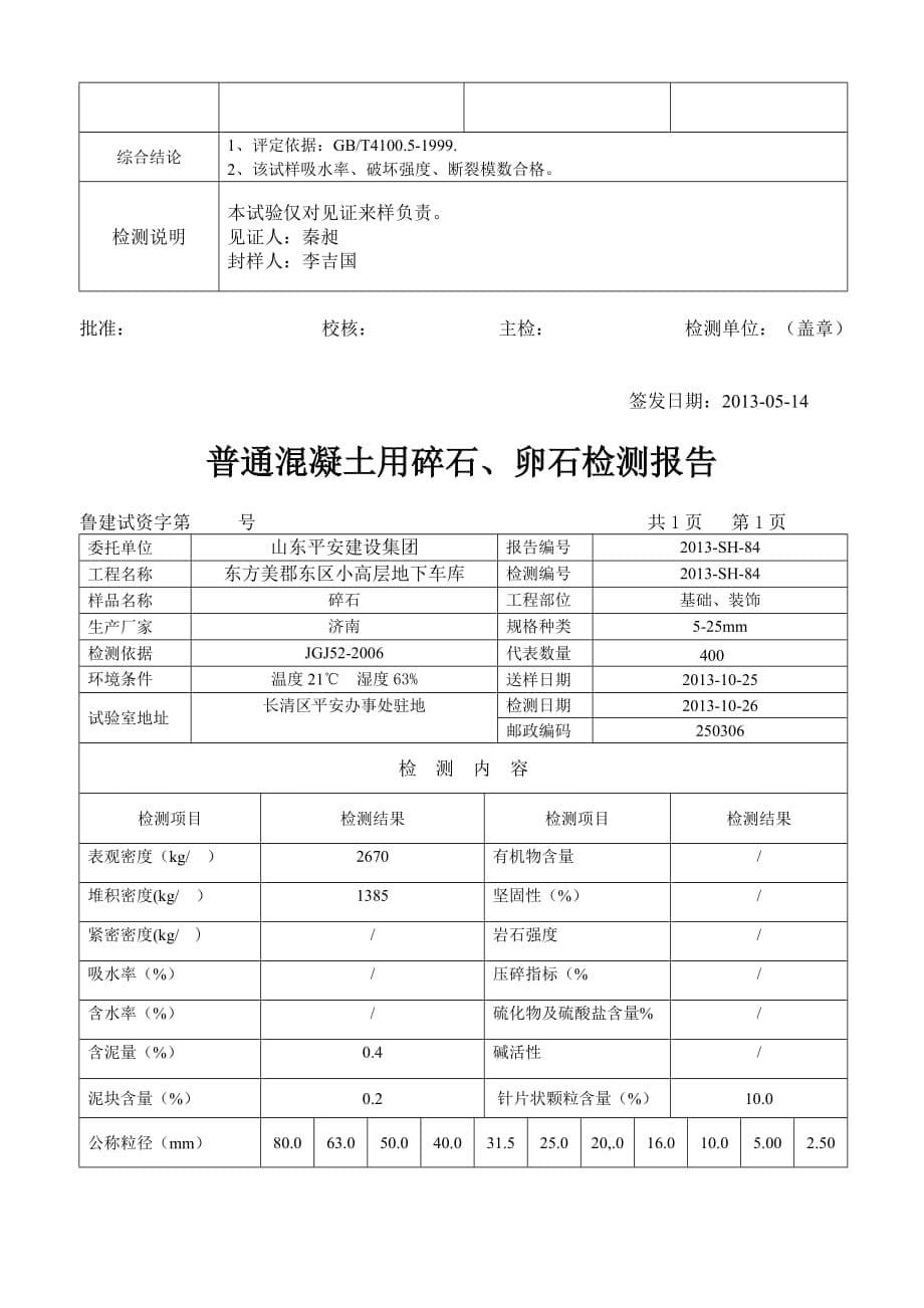 建筑工程资料混凝土配合比检测报告_第5页