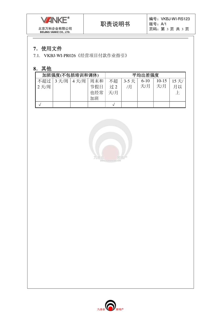 北京万科＿管理职责_财务部_项目核算_九舍会c房地产财务管理(万科万达中海保利绿城恒大龙湖华润)_第3页