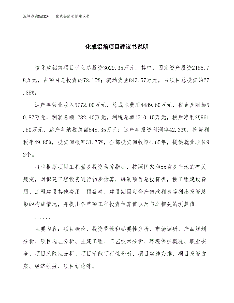 化成铝箔项目建议书（可研报告）.docx_第2页