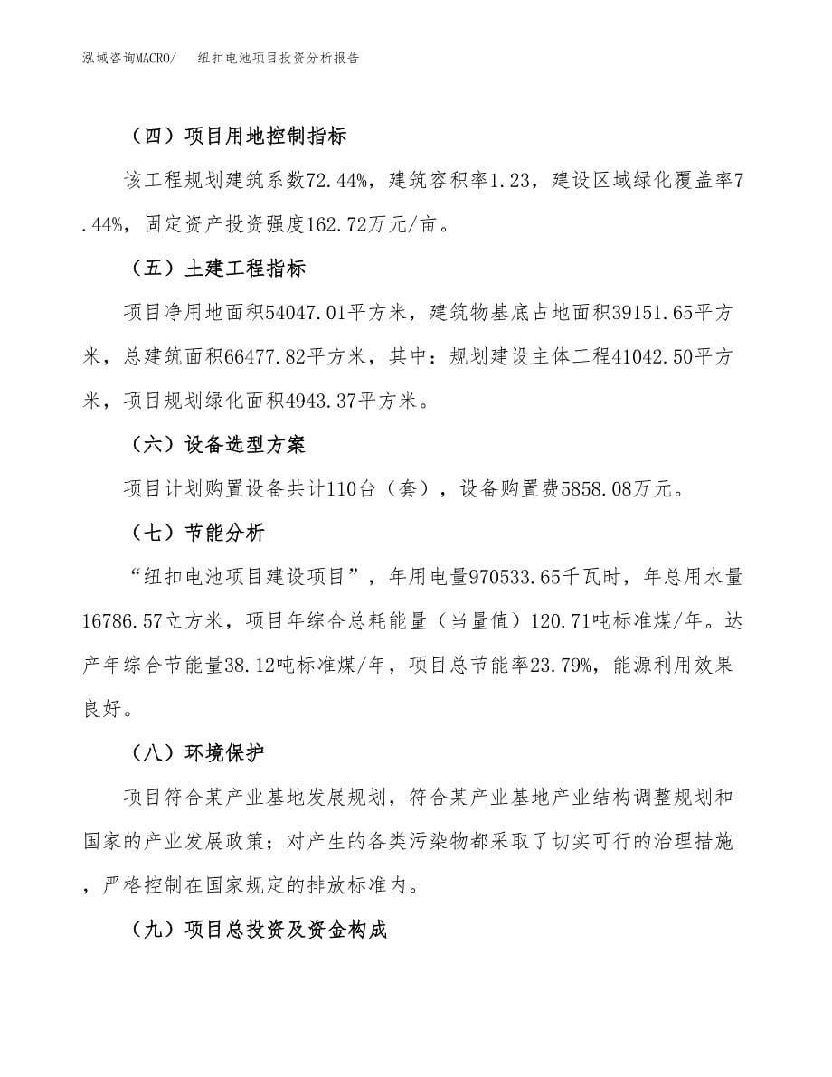 纽扣电池项目投资分析报告（总投资15000万元）（81亩）_第5页