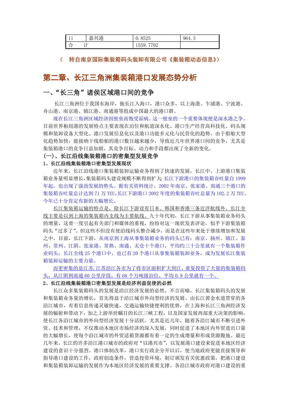 长江三角洲港口集装箱产业发展态势分析._第2页