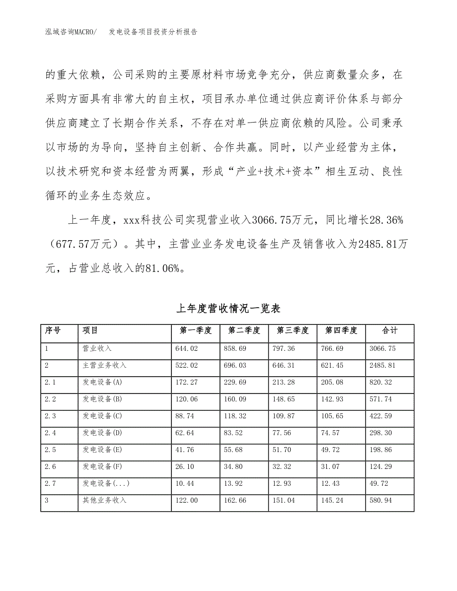 发电设备项目投资分析报告（总投资3000万元）（12亩）_第3页