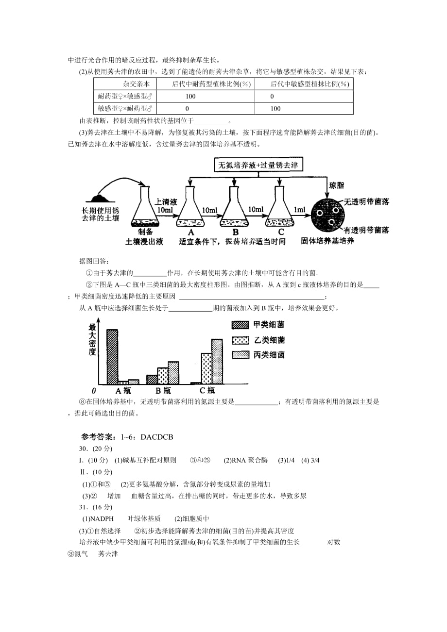 2008天津市理综高考试题_第3页