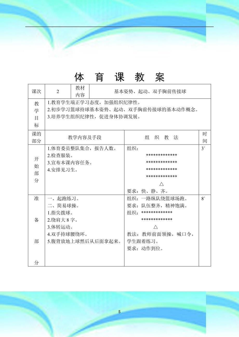 中学篮球社团教学导案全套_第5页