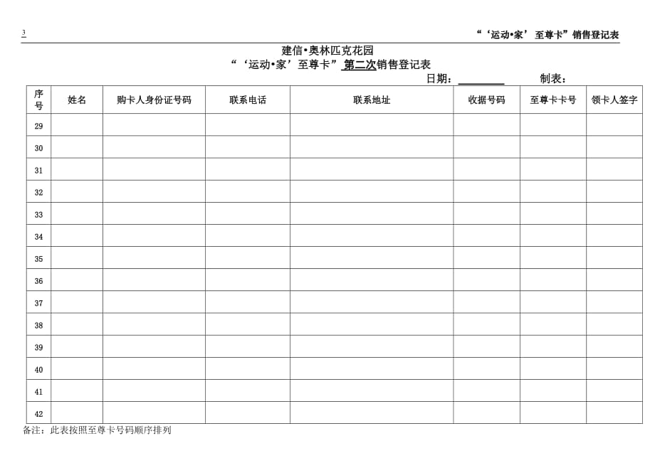 房地产开盘-领卡认购登记表_第3页