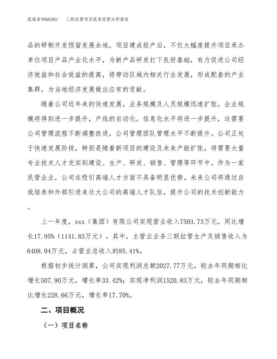 三联拉管项目投资经营分析报告模板.docx_第2页