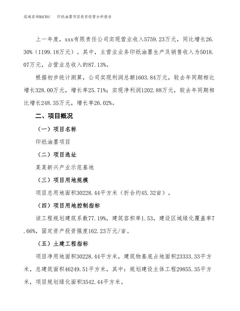 印纸油墨项目投资经营分析报告模板.docx_第2页