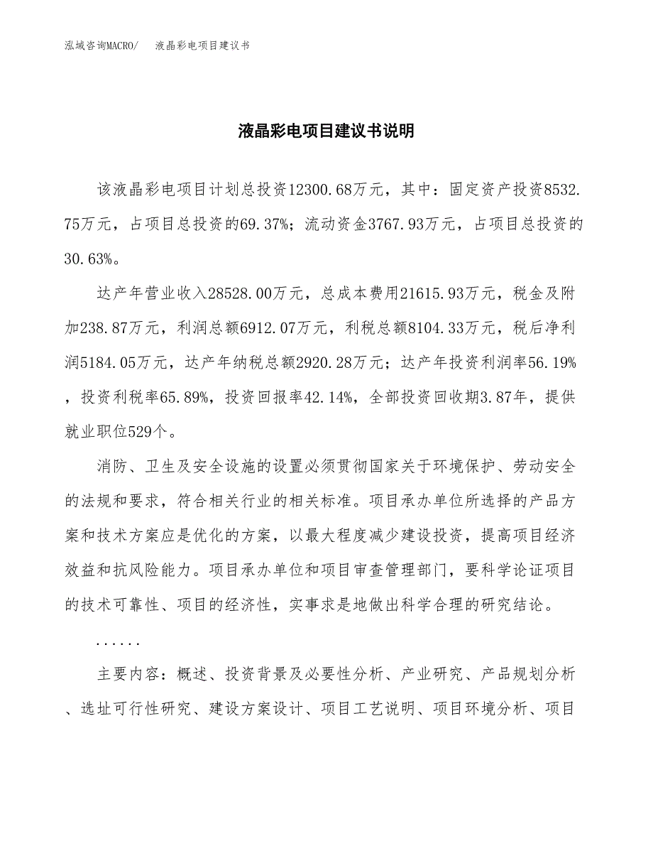 液晶彩电项目建议书（可研报告）.docx_第2页